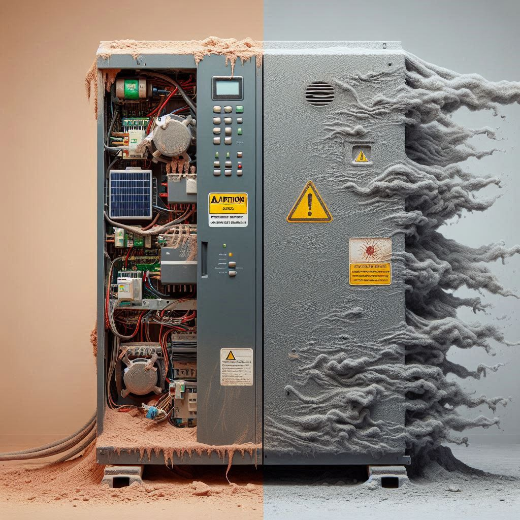 poorly maintained solar inverter